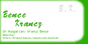 bence krancz business card